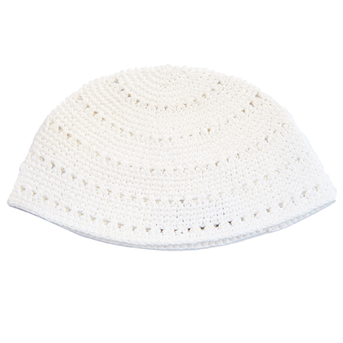 Frik Kippah 24cm- Holes - White