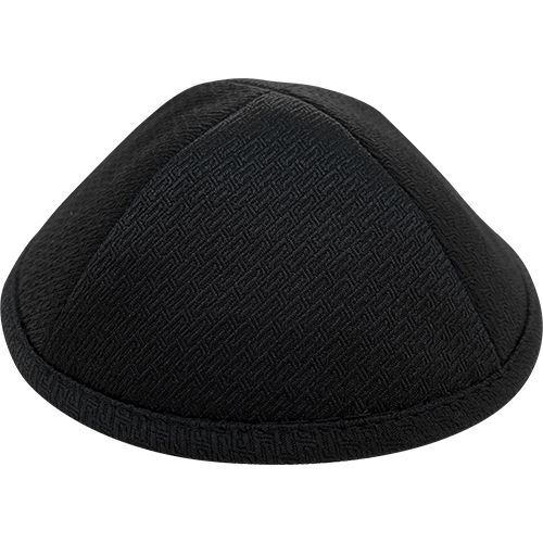 Elegant Black Fabric Kippah, 17 cm
