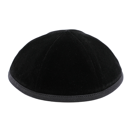 Black Velvet Kippah Art-men" Size 5- 6 Parts with Rim