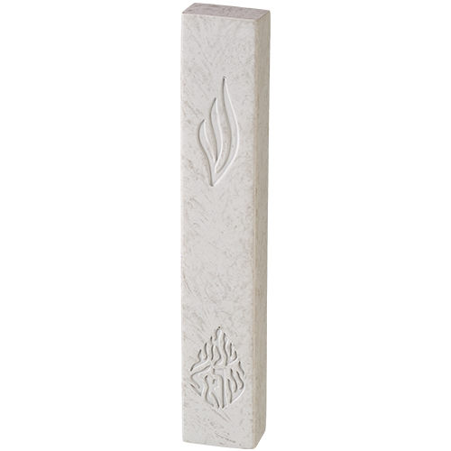 Concrete-like Polymer Mezuzah 20 cm - White