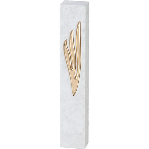 Polymer "Concrete" Mezuzah 12 cm, Stone - Like - Gold