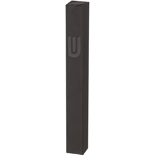 Aluminum Mezuzah 15 cm - Matte Black, Printed "Shin"