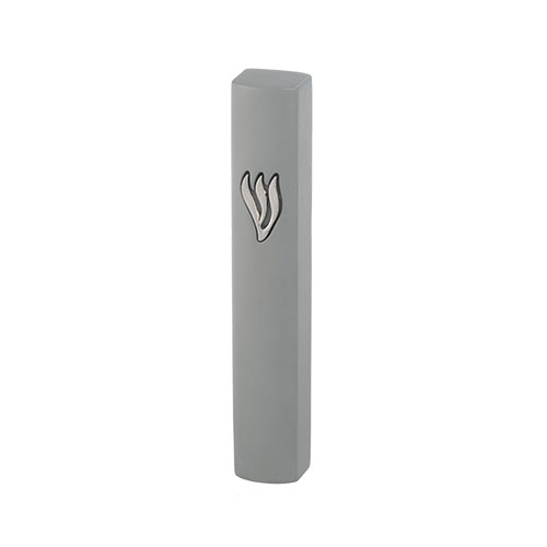 Concrete Polymer Mezuzah 12 cm, Stone - Like, Stone - Silver