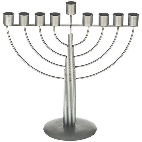 Metal "String" Hanukiah 30 cm - Semi Round