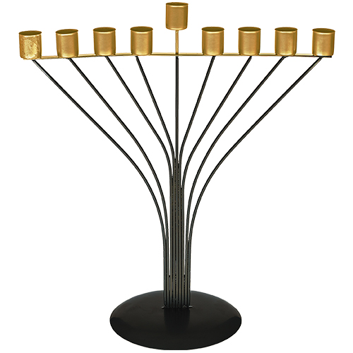Black Metal "String" Menorah 33.5 cm "Chabbad"