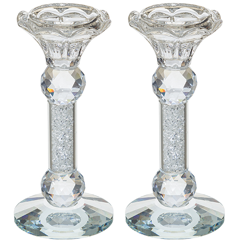 Crystal Candlesticks with Stones 15 cm