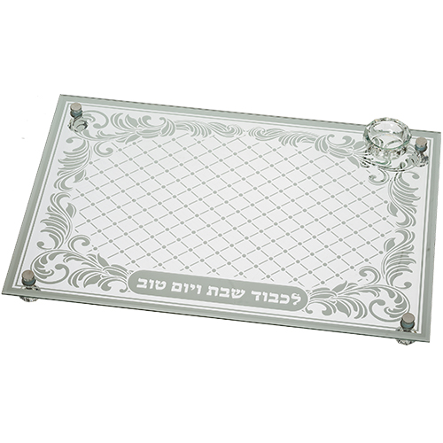 מגש זכוכית מהודר לחלה 45×30 ס״מ