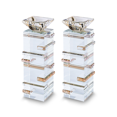 Crystal Candlesticks 20cm - Gold