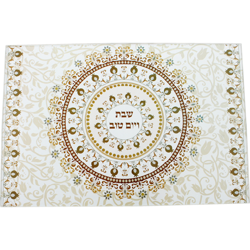 מגש חלה זכוכית עבה בלתי שבירה - גוון חום 25×37×1 ס״מ
