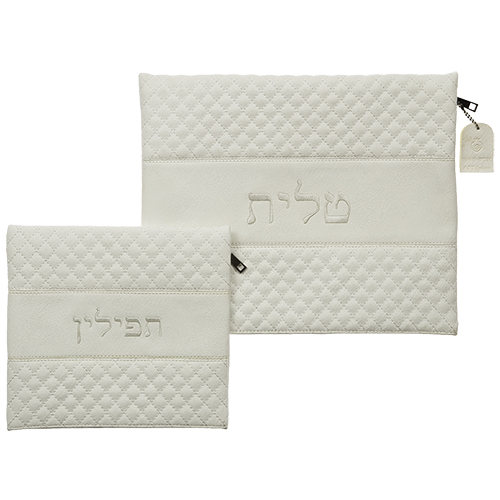 Leatherette Tallit - Tefillin Set 36*29 cm with Embroidery