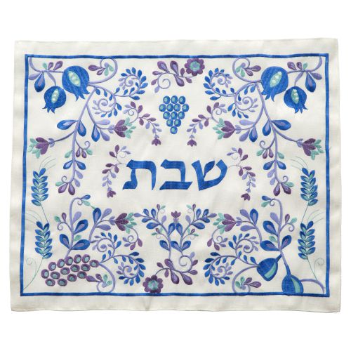 כיסוי חלה בד מהודר עם ריקמה 52×42 ס״מ