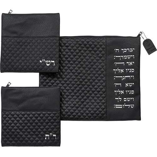 Leatherette Tallit - Tefillin Set 40*34 cm