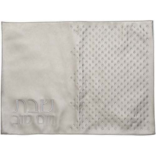 כיסוי חלה דמוי עור אבני קריסטל זהב שמפניה 61×45 ס״מ
