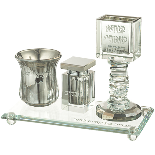 סט הבדלה מהודר מקריסטל 22×11 ס״מ