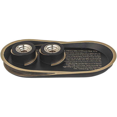 Polymer Set Tray and Pair of Candlesticks