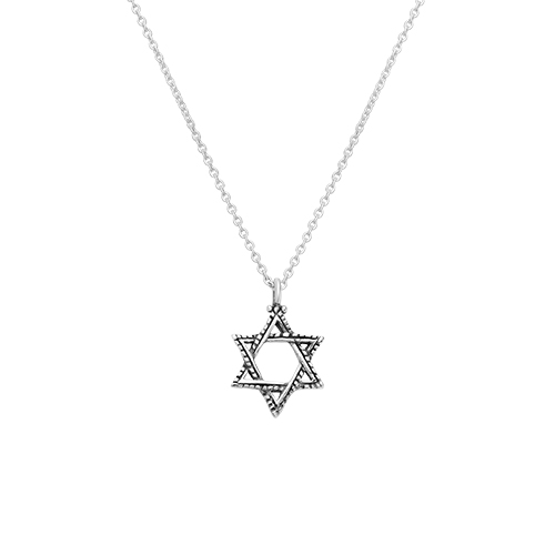 Necklace 952 Silver Plated- "Magen David"