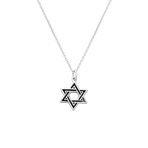 Necklace 952 Silver Plated- "Magen David"