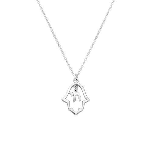 Necklace 952 Silver Plated- "Hamsa"