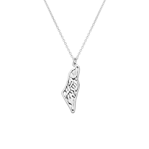 Broche Artisanale En Argent Sterling 925 - Martelé Et Niellé, Motif Jérusalem, 60x29mm (occasion)