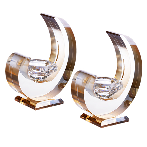 Crystal Candlesticks 14 cm