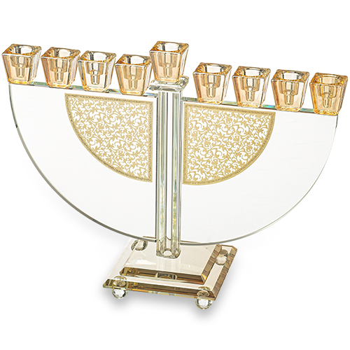 Crystal Elegant Hanukkiah 22 cm - Gold