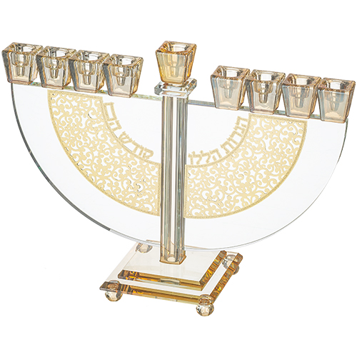Crystal Elegant Hanukkiah 22 cm - Gold