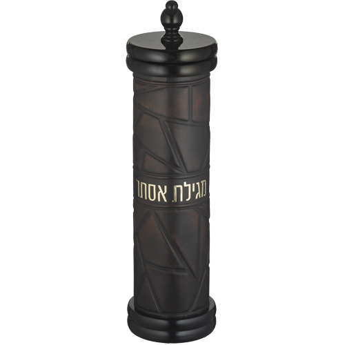 בית מגילה אשכנזי עץ + אקריליק עם פלקטה עבור קלף 50 ס״מ