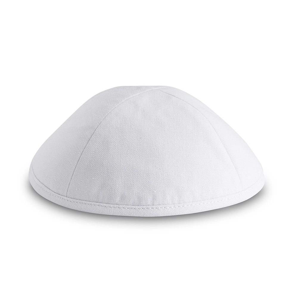Linen Artman Kippah 20 cm- White