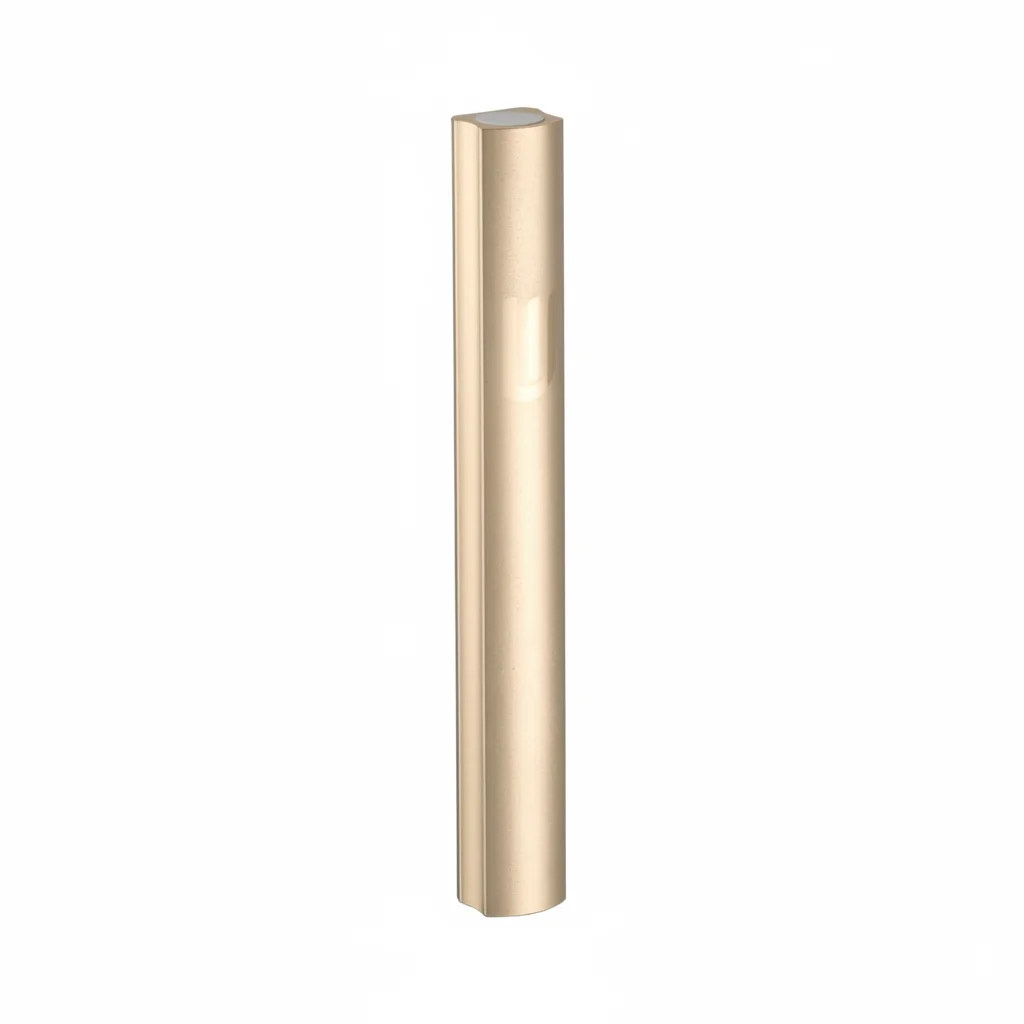 Aluminium Mezuzah 12cm- Matallice Gold Without Hole,, with the Letter "Shin" - Matte