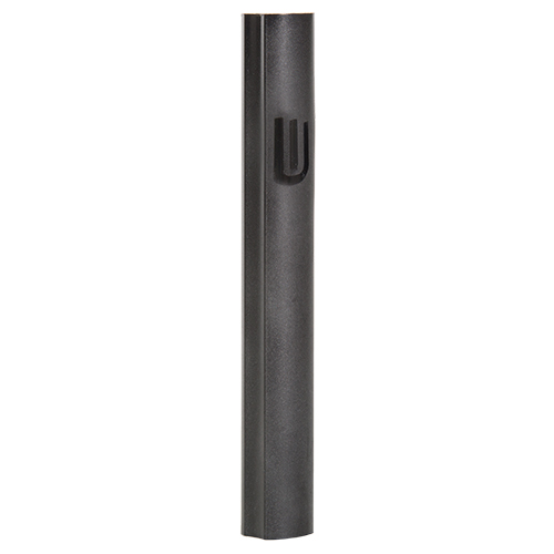 Aluminum Mezuzah 12 cm- Black, Without Hole Printed Shin