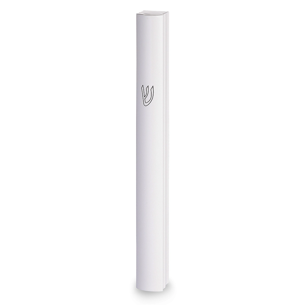 Aluminum Semi- Round Mezuzah 15cm-white