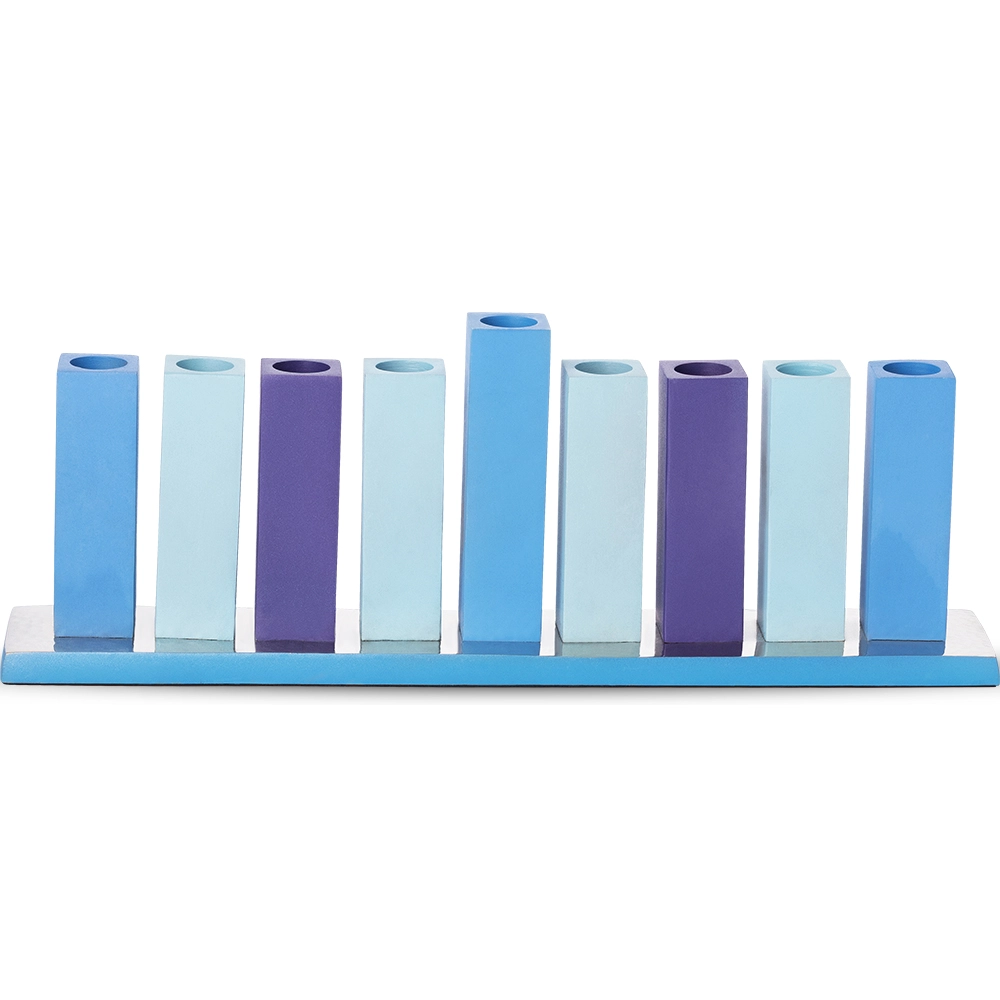 Aluminum Menorah 30*11 cm - Blue