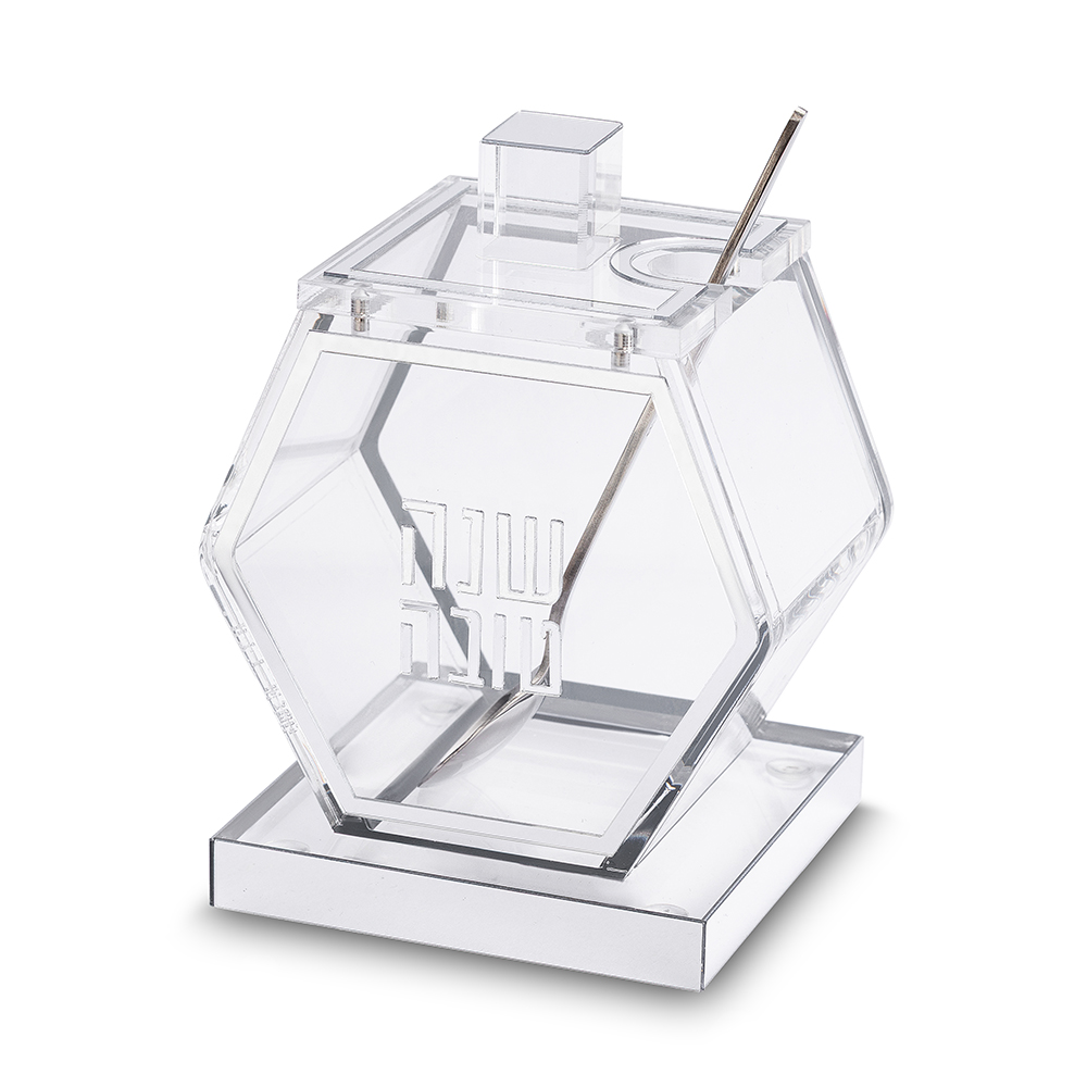 Acrilic Honey Dish, 13 cm - Silver