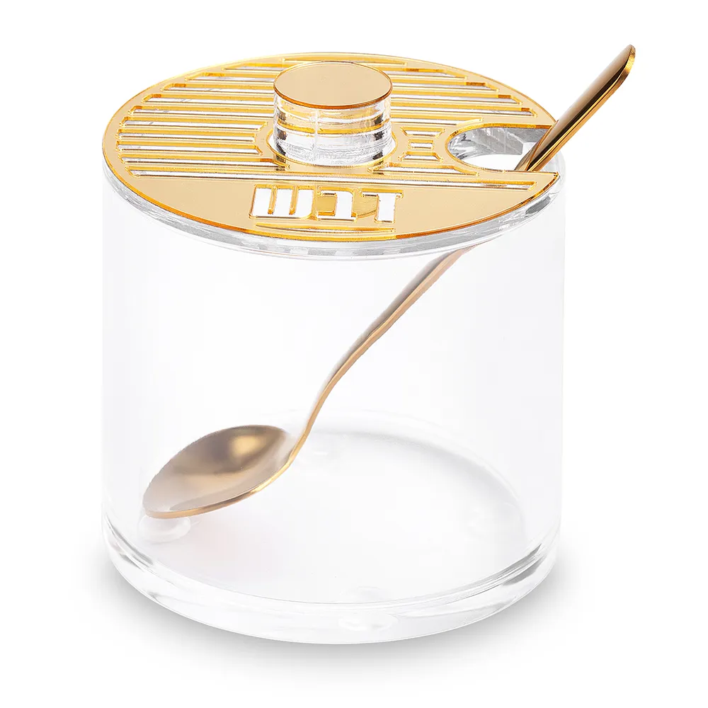 Lucite Honey Dish 7.6*7 cm- Golden Stripes