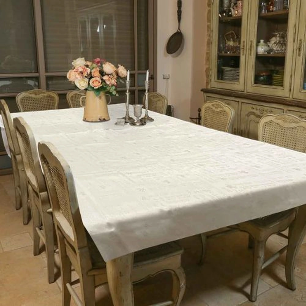 מפת שולחן מהודרת "שבת ויום טוב" 140×350 ס״מ