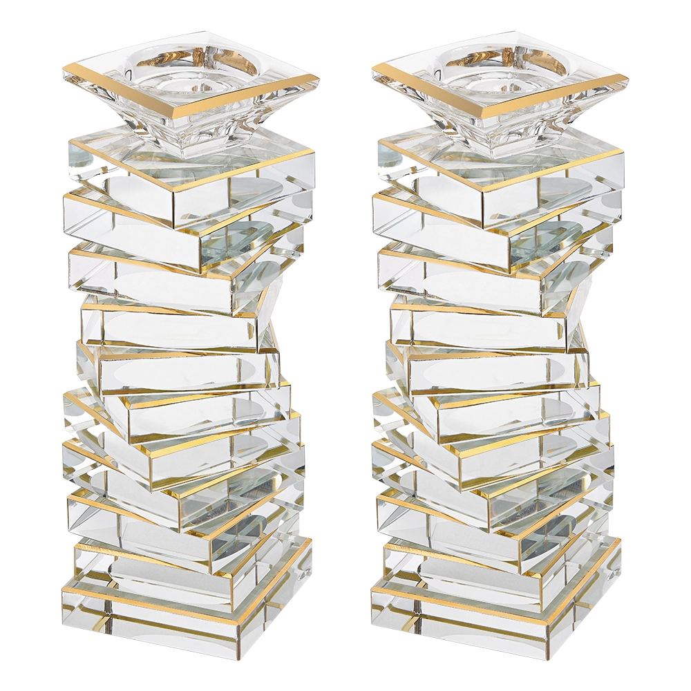 Pair of Crystal Candlesticks 19.5 cm