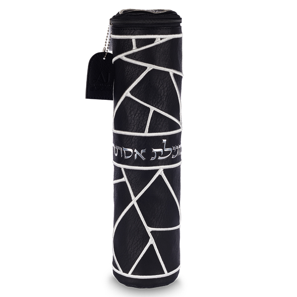 תיק למגילת אסתר דמוי עור שחור 34 ס״מ