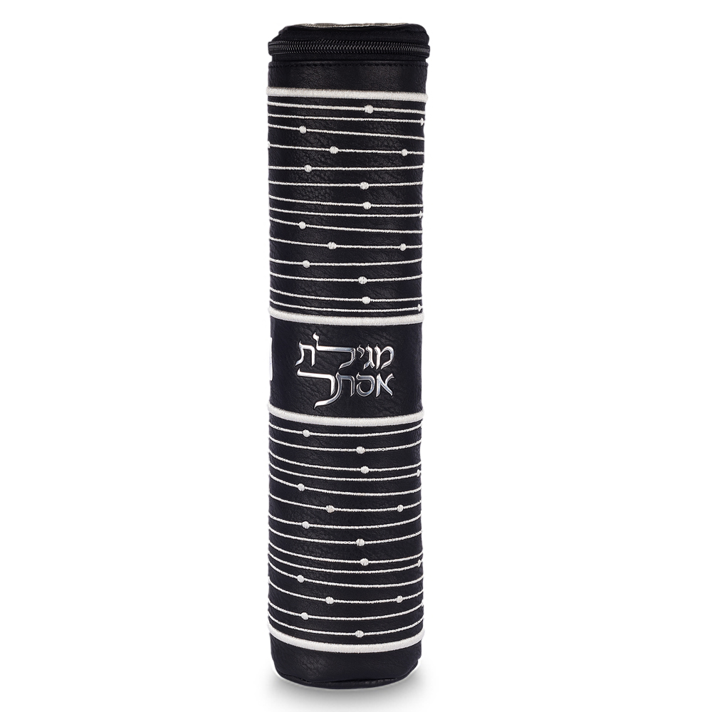 תיק למגילת אסתר דמוי עור שחור 34 ס״מ