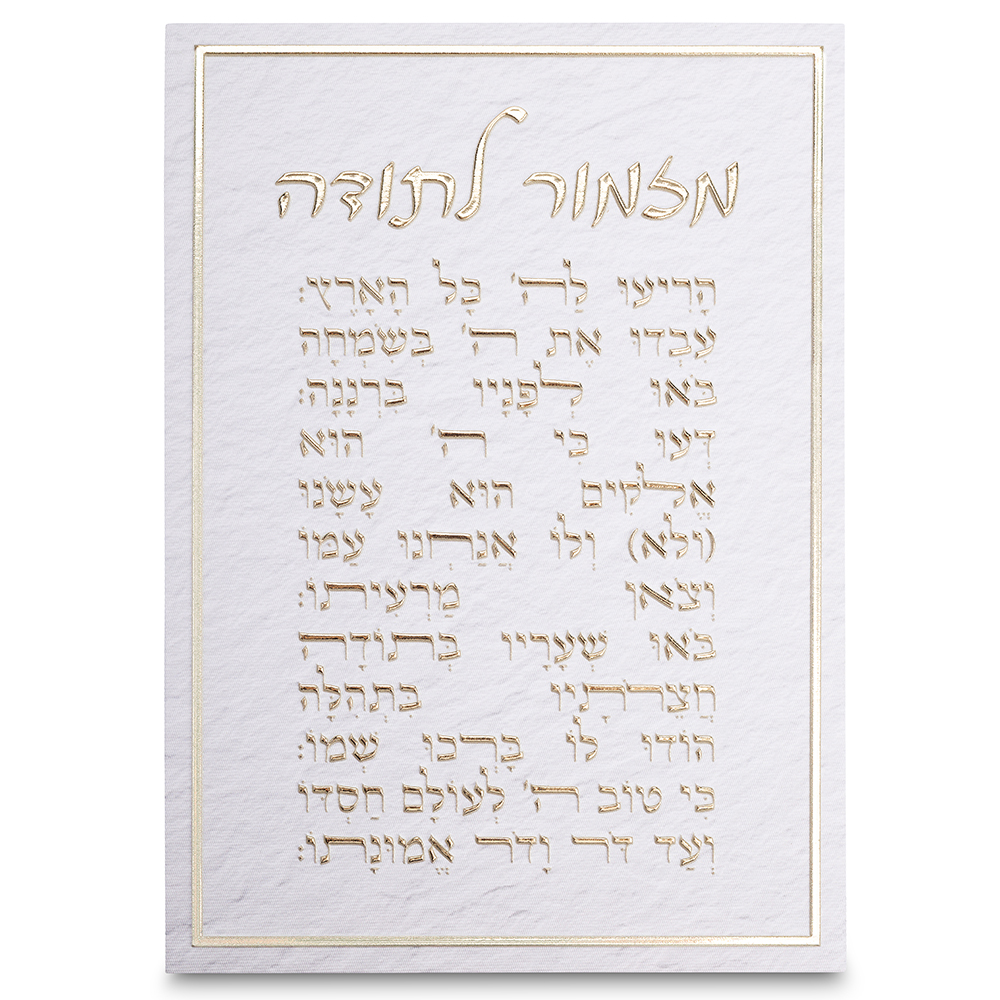 תמונת קנווס "אותיות בולטות " מזמור לתודה 35x25 ס"מ... — מבט ראשי