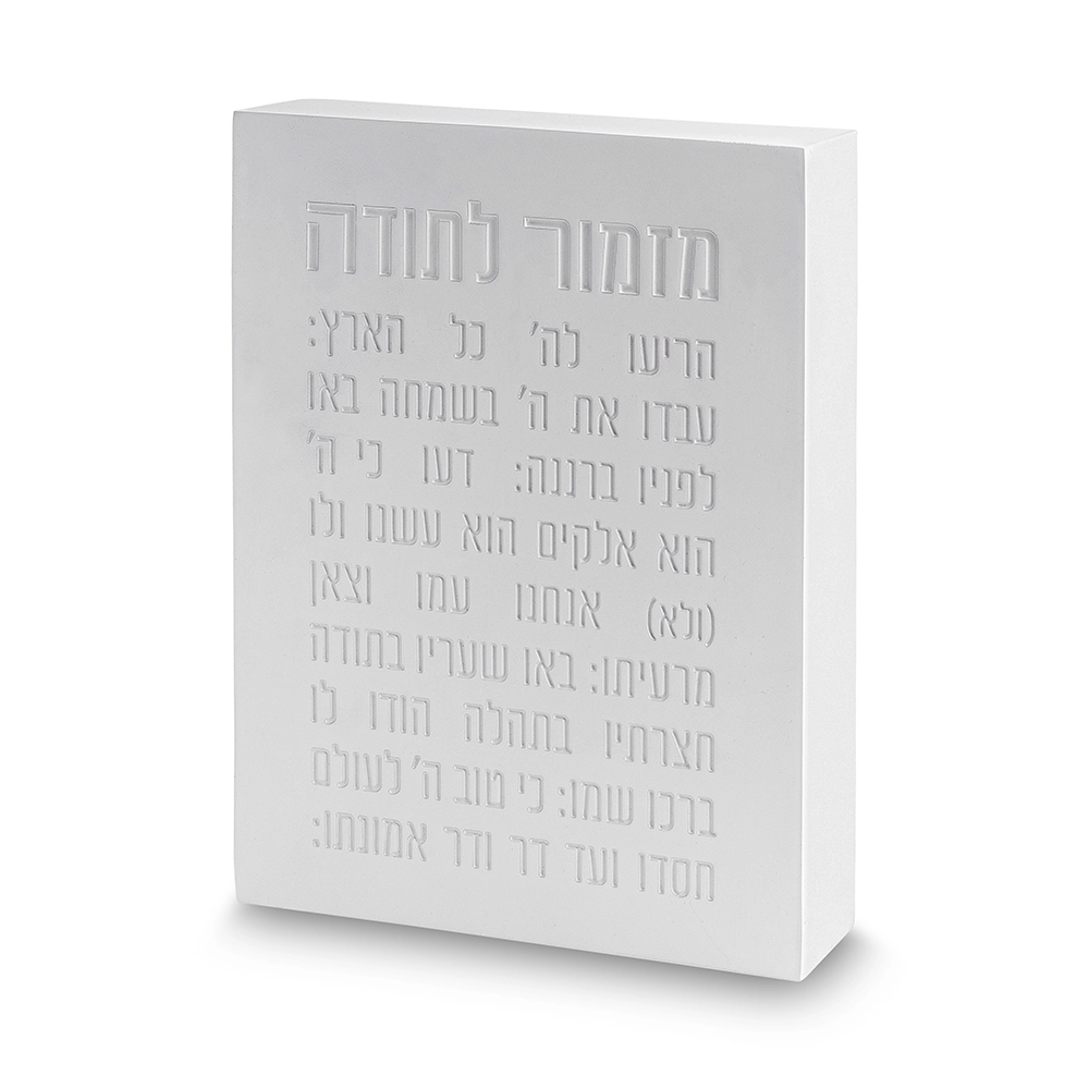 מזמור לתודה בלוק פולימר בטון 22X16 ס"מ לבן... — מבט ראשי